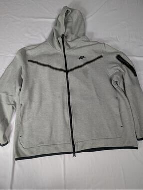 Nike Tech Fleece Full Zip Hoodie Heather Gray Mens XXL 2XL Big & Tall CU4489-063